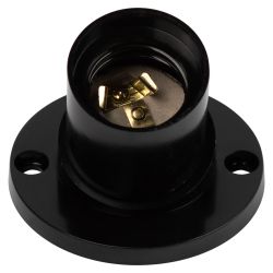 Патрон ЭРА Е27 настенный бакелит черный без наклейки групповая упаковка 50 шт | Патроны, переходники, ПРА