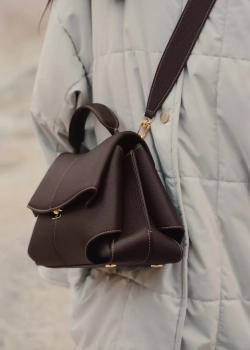 POLENE СУМКА MOKKI, ТЕМНО-КОРИЧНЕВЫЙ