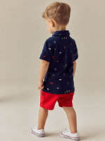 Поло и шорты в комплекте для мальчика Next E67-871, Темно-синий, Красный