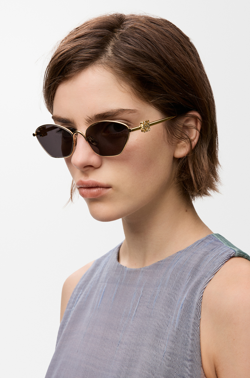 Loewe Шестиугольные металлические солнцезащитные очки, дымчатый