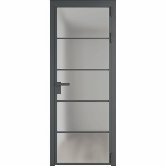 Алюминиевая дверь 14AG серая ночь остеклённая