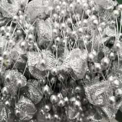 Бусы на леске с розочкой (Серебро)