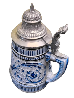 Кружка пивная (керамика с оловянной крышкой) Германия