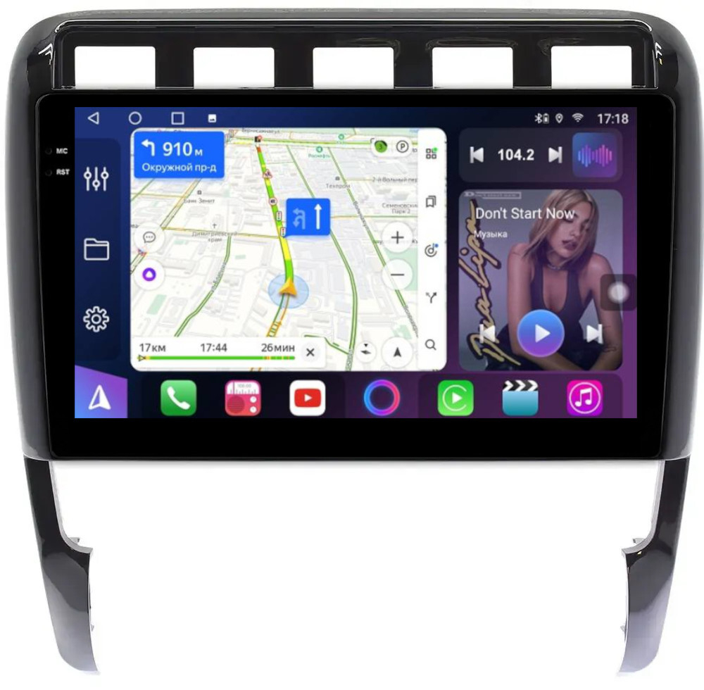 Магнитола для Porsche Cayenne 2002-2010 - FarCar BM443M монитор 9.5" QLED на Android 14, TS10, 4+32Гб, CarPlay, 4G SIM-слот