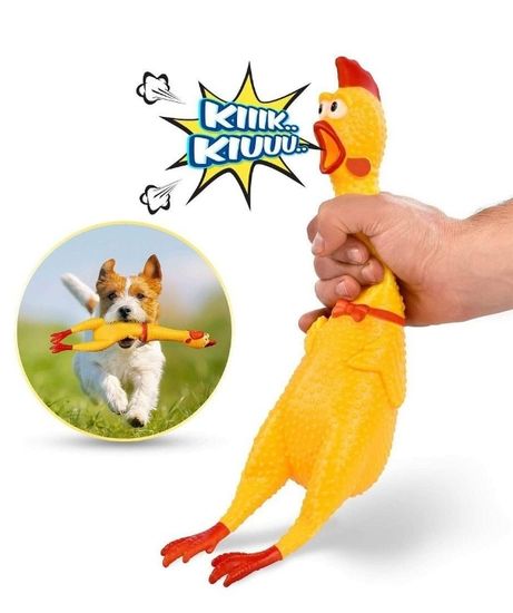 Кричащая курица пищалка для собак 32см