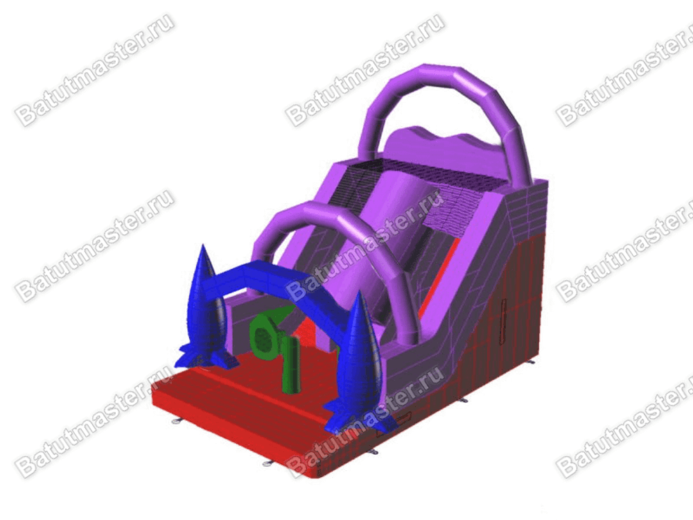 Коммерческий надувной батут "Новая ракета" 8*5*6 м