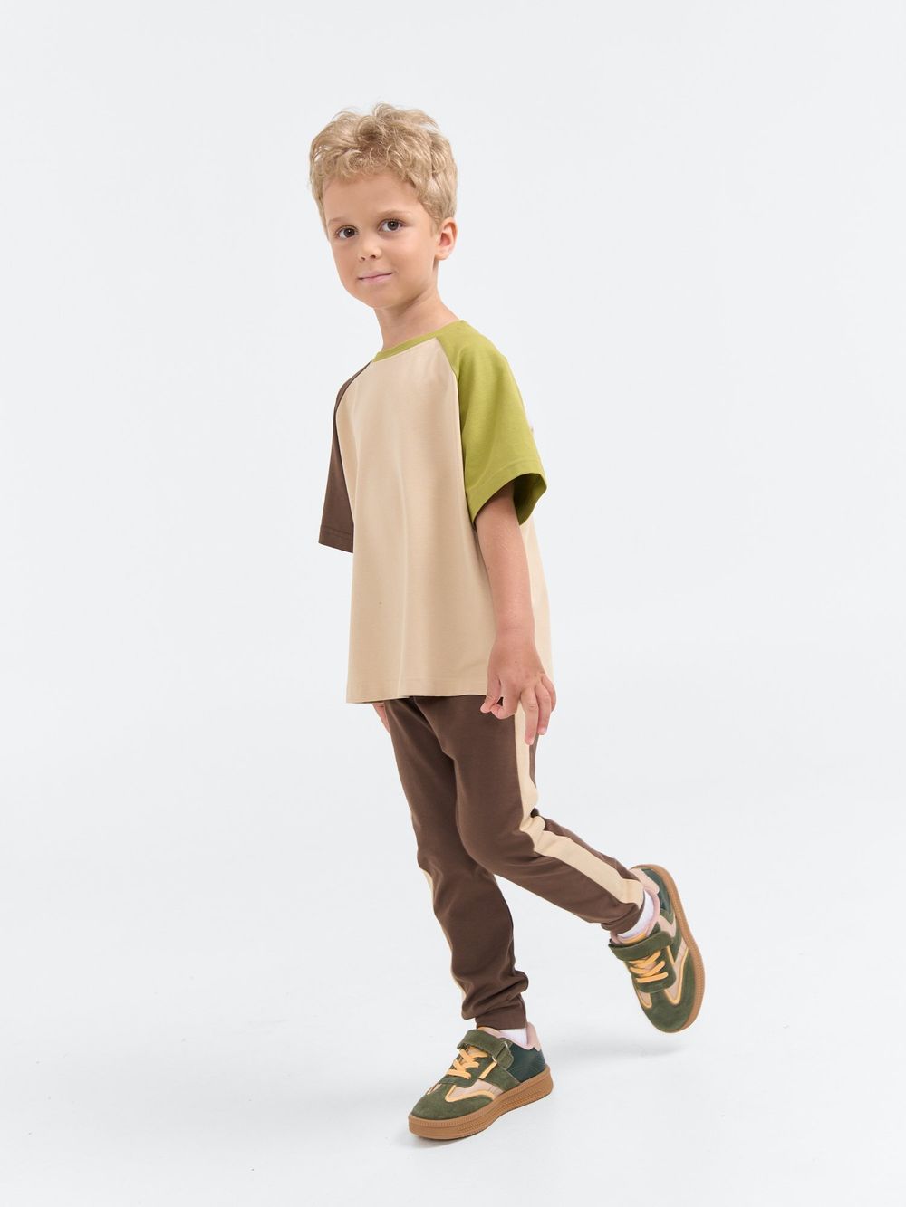 Брюки со спущенным шагом и лампасами "Шоколад"