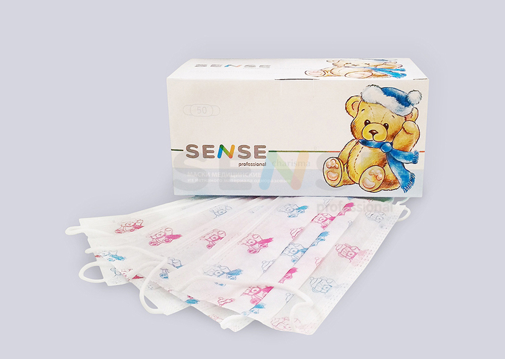 Маска медицинская Детская (14*9 см), Мишки