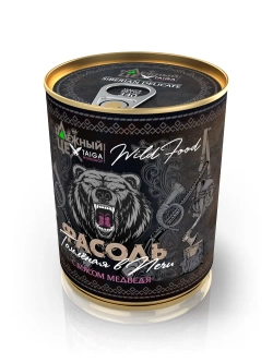 Фасоль с мясом медведя томлёная в печи ТАЁЖНЫЙ ЦЕХ готовая каша, 338 г