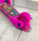 Самокат 3-х кол.118мм  кикборд, YOUNG RACER розовый  S909G-3 колеса свет 50кг