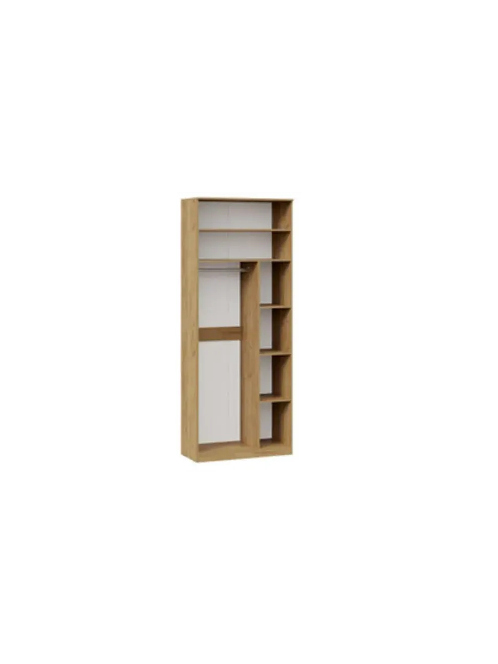 Шкаф для одежды Дуб Крафт золотой, Графит 90х43х226