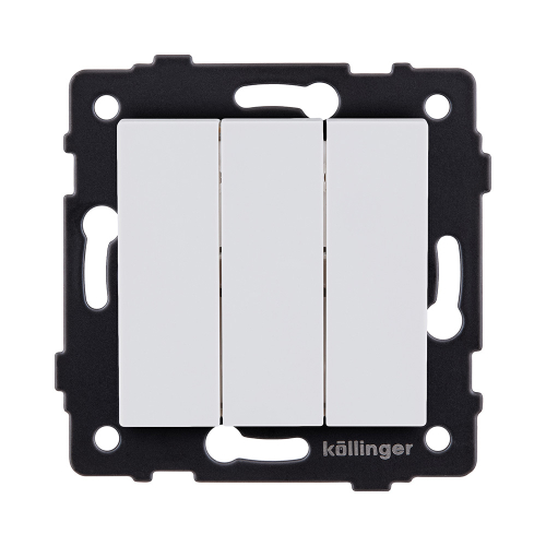 Выключатель 3-клавишный 10А/250В, белый матовый Kollinger REA-S-012WM для Aspekt, Eleganz, Reflex