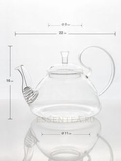 размеры стеклянного чайника