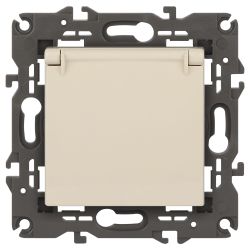 14-2103-02 ЭРА Розетка 2P+E Schuko со шторками с крышкой, 16A-250В, IP20, Эра Elegance, сл.кость