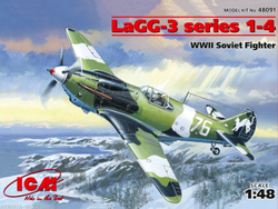 Сборная модель ICM советского истребителя ЛаГГ-3 серий 1–4 в масштабе 1:48, от 12 лет