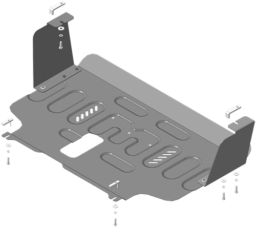 Защита картера двигателя, КПП. 2 мм, Сталь для Ford Tourneo Custom 2023-н.в., Motodor.70705