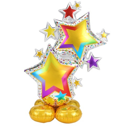 Шар Фигура на подставке "Звезды разноцветные 149 см