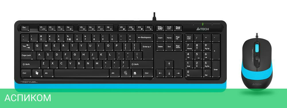 Набор периферии A4Tech Fstyler F1010 Blue черный/синий