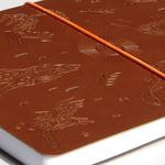 НОВИНКА! Блокнот "Тотемные животные" в клетку А5 128 листов, гибкая обложка из экокожи (цвет коричневый) с блинтовым тиснением рисунка по полю