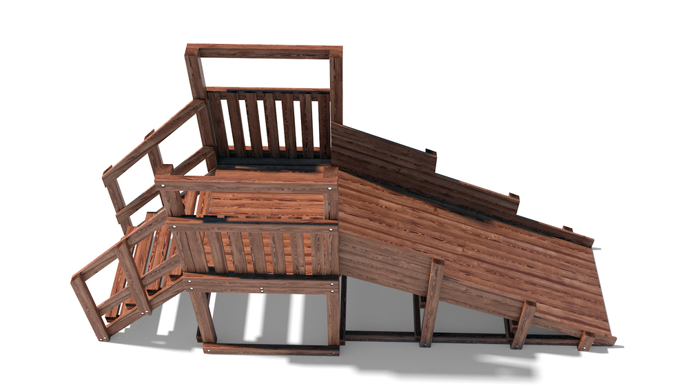 Зимняя деревянная горка W-1 (длина ската 2,5м)