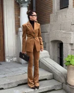 Жакет классический вельветовый, Коричневый