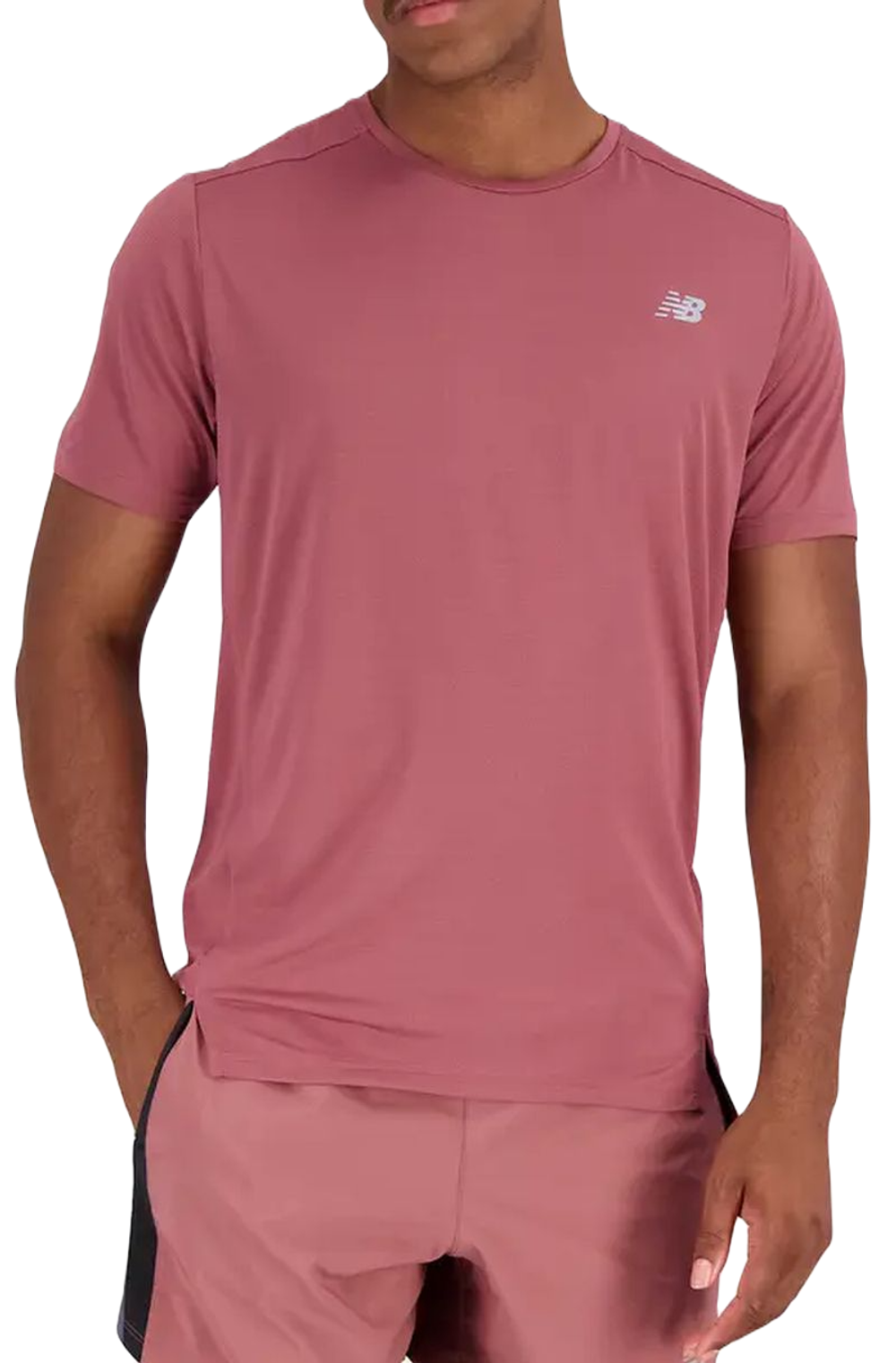 Футболка мужская теннисная New Balance Accelerate Short Sleeve - washed burgundy