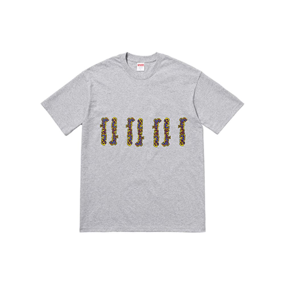 Supreme SS18 Gonz Logo Tee Heather Grey Logo T