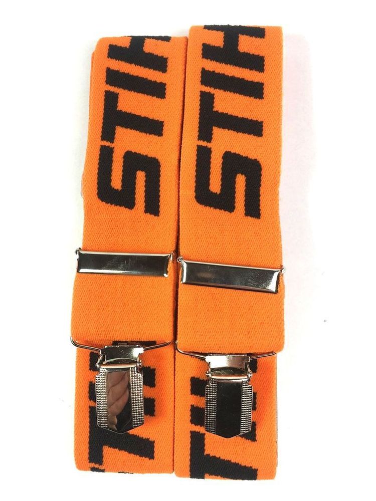 Подтяжки оранжевые 110 см для брюк с поясом, с металлическими зажимами