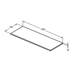 Столешница Ideal Standard CONNECT AIR 120, без выреза для монтажа умывальников, серый (E0852EQ)