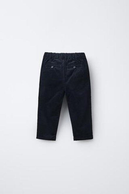 ZARA БРЮКИ КОСТЮМНЫЕ ВЕЛЬВЕТ, МОРСКОЙ СИНИЙ