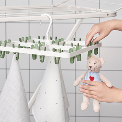 IKEA SLIBB  (ИКЕА СЛИББ)  -  Подвесная сушилка 24 прищепки, зеленый