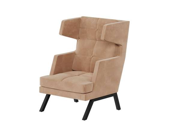 Алдо Кресло высокое с декором из пуговиц ALDB-01 Timless 020/Металл Черный 790*960*1180