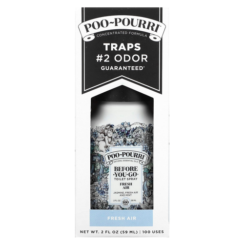Poo-Pourri, Before-You-Go, спрей-освежитель для туалета, свежесть воздуха, 59 мл (2 жидк. унции)