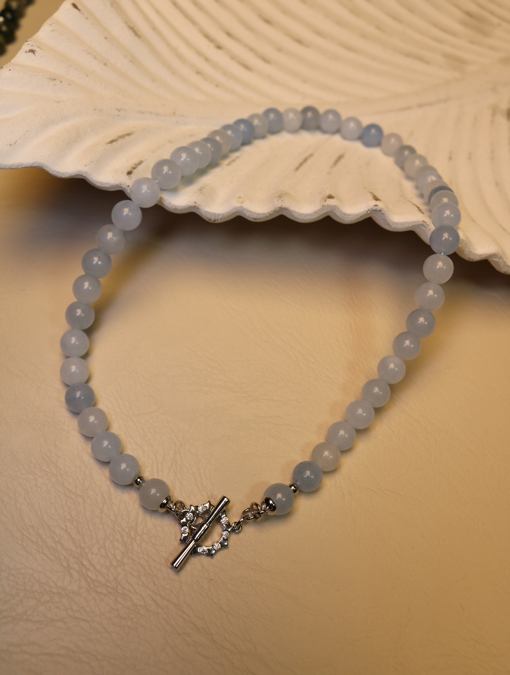 Чокер «Морской шёпот» из аквамарина