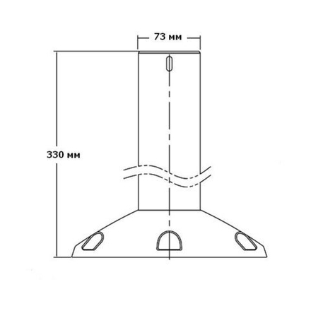 Стойка под сиденье COLUMBIA 325 мм, диаметр 73 мм, основание 230 мм