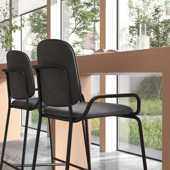 Барный стул Ror, 2 Frame, черный велюр