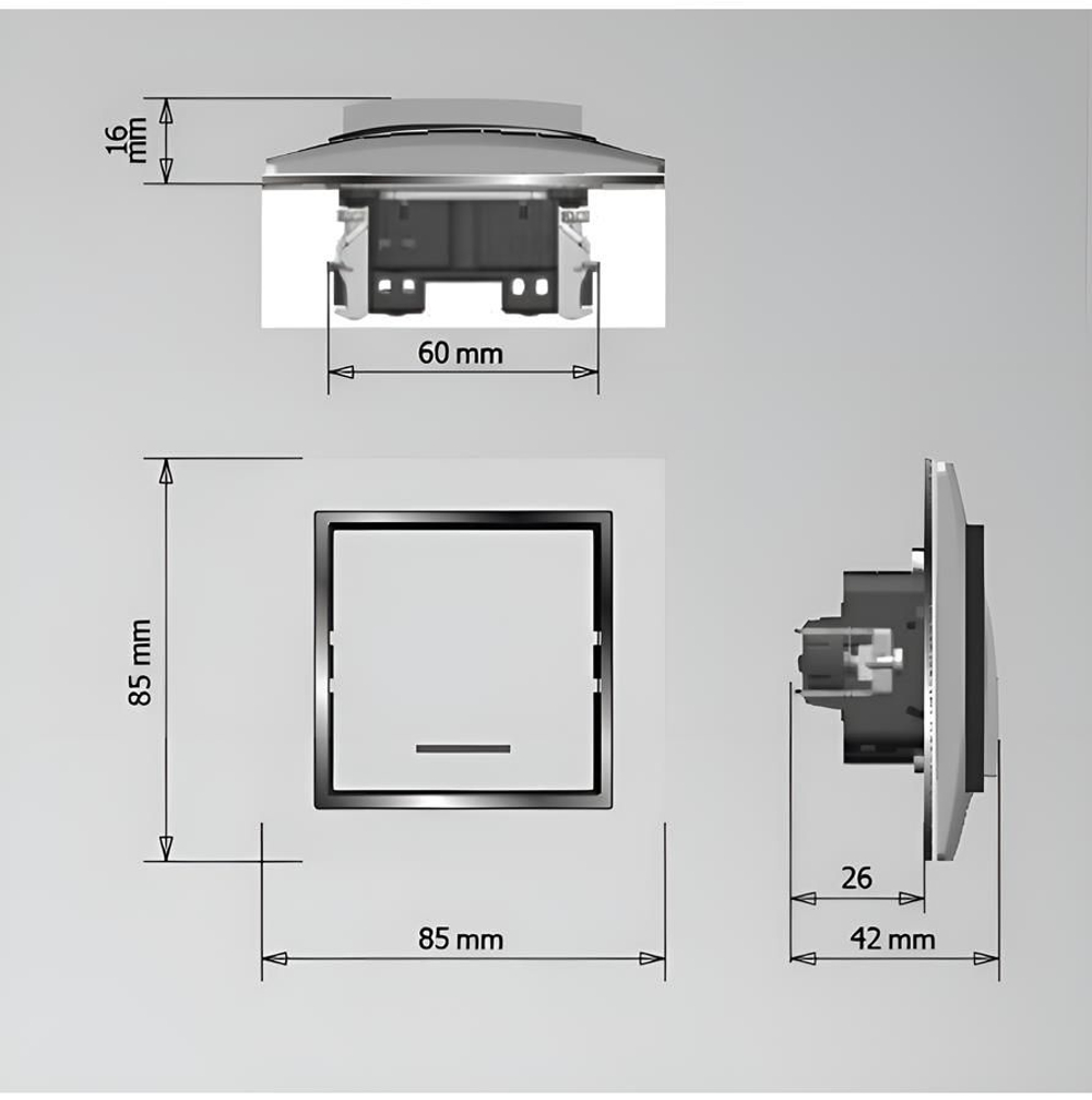 Розетка RJ-45 Profitec Tesla Серебро