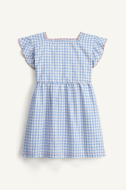 ZARA ПЛАТЬЕ В КЛЕТКУ, СВЕТЛО-ГОЛУБОЙ