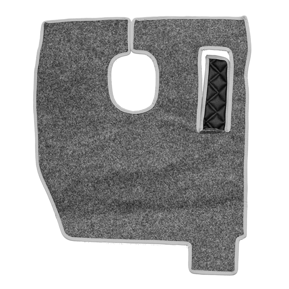 Ковры SHACMAN F3000 (экокожа, черный, серый кант, серая вышивка)