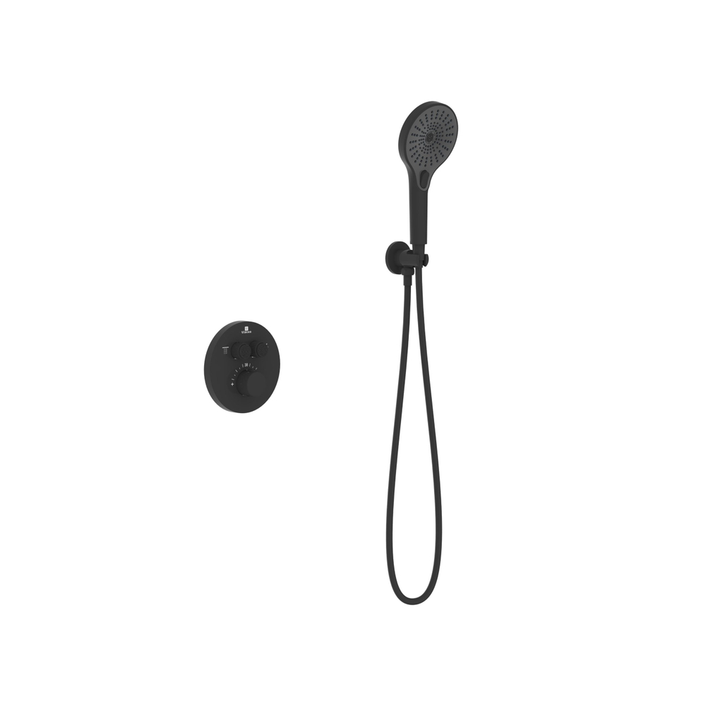 Душевой комплект Vincea Inspire VSFW-3I22MT5MB встраиваемый, термостат, двухрежимный, черный