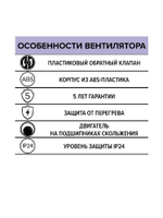 Вентилятор накладной COMFORT D100 обр.клапан ERA