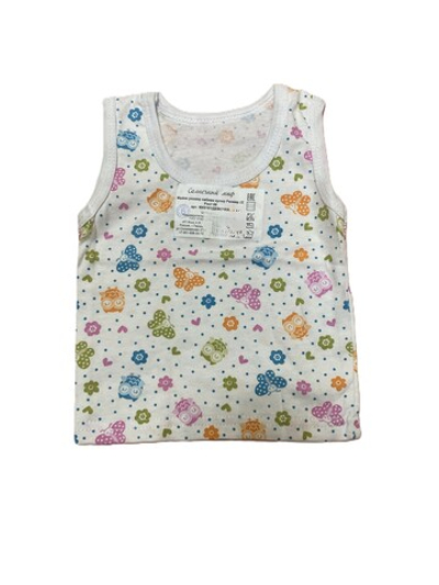 Майка на девочку из набивной кулирки на рост 68 см