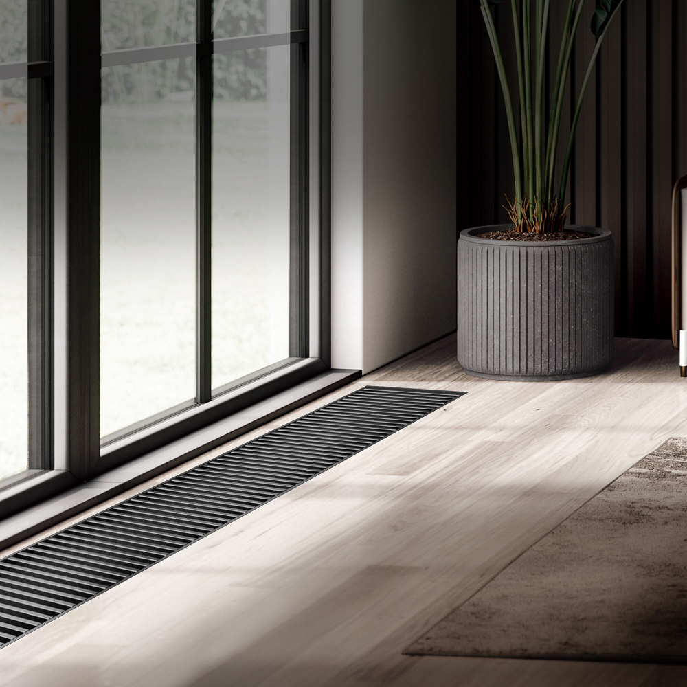 Конвектор внутрипольный Royal Thermo ATRIUM TURBO-110/400/2100-DG-U-BL