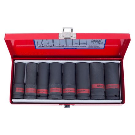 Цена на KING TONY (4410SP) Набор ударных глубоких торцевых головок 1/2", 6-гранные, 1/2"-15/16", 8 предметов