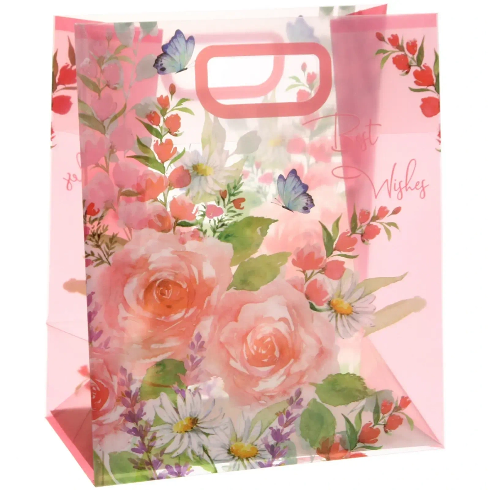 Пакет подарочный «Изящные цветы» 25*15*30 см