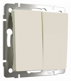 Выключатель проходной двухклавишный Werkel айвори матовый W1122062