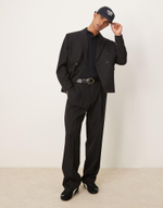 Black двубортный оверсайз укороченный