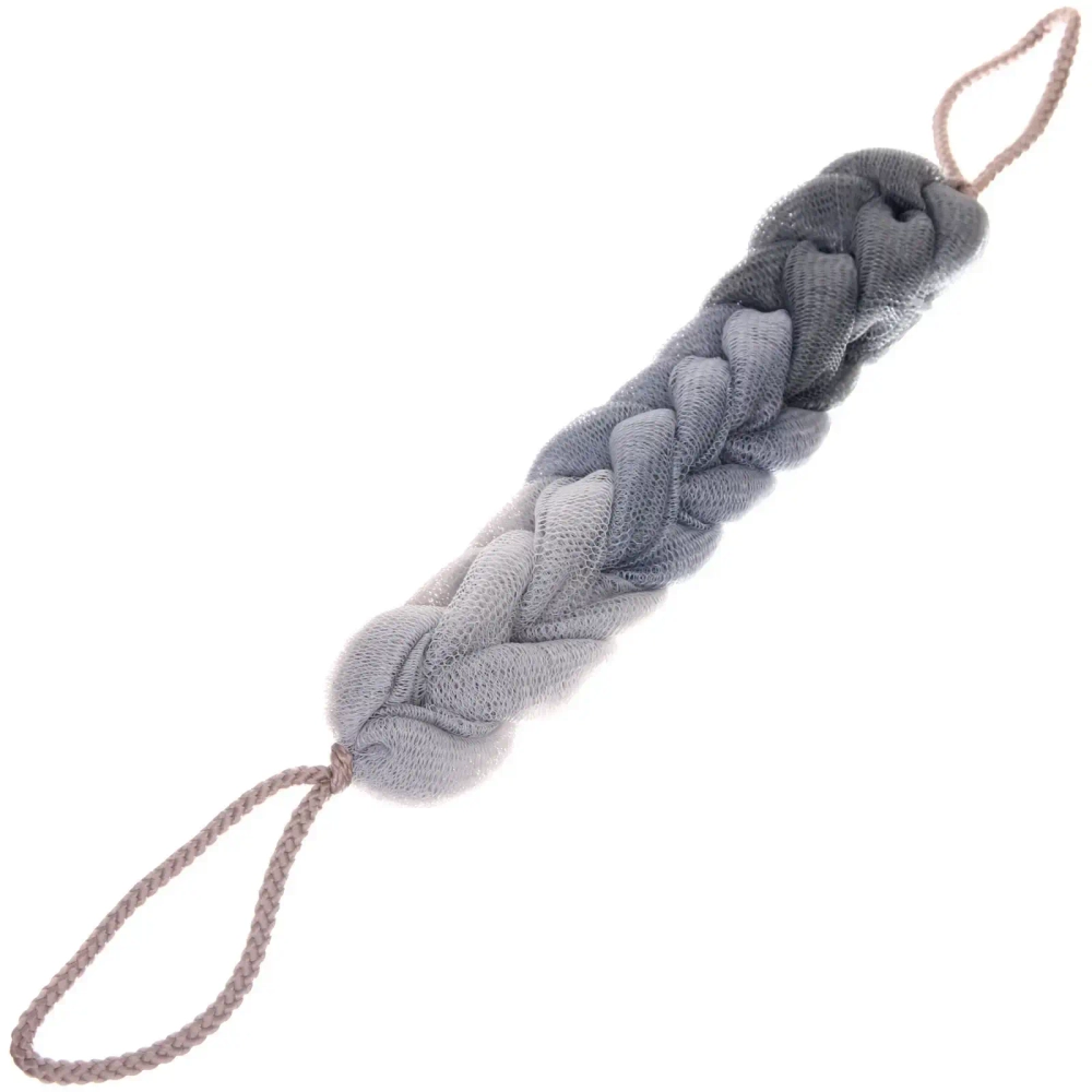 Мочалка для тела «PREMIUM - BOTAGA», цвет чёрный / серый, 46*29*5,5см, 60грамм (зип пакет и наклейка Ultramarine)✦