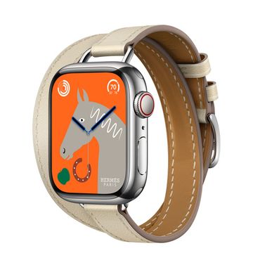 Apple Watch Hermès 41mm Silver Stainless Steel Case with Attelage Double Tour Béton