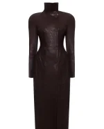 Кожаный тренч, Темно-Коричневый